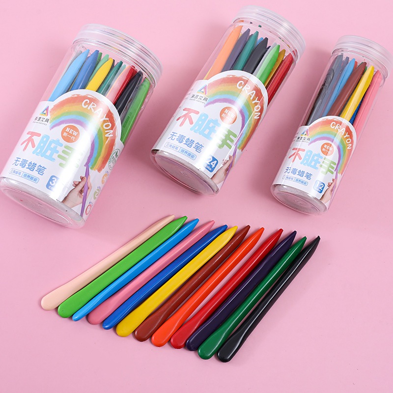 Organic Crayons, 12 / 18 / 36 AntiFracture Plastic Box Crayons For Baby Coloring Safely Without