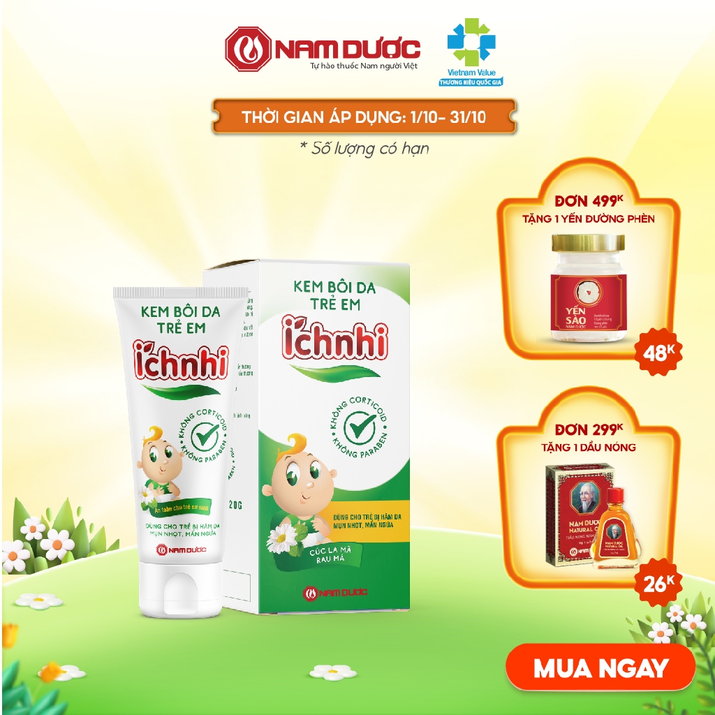Ich Nhi Baby Skin Cream 20g Helps Reduce Itching, Redness, Swelling