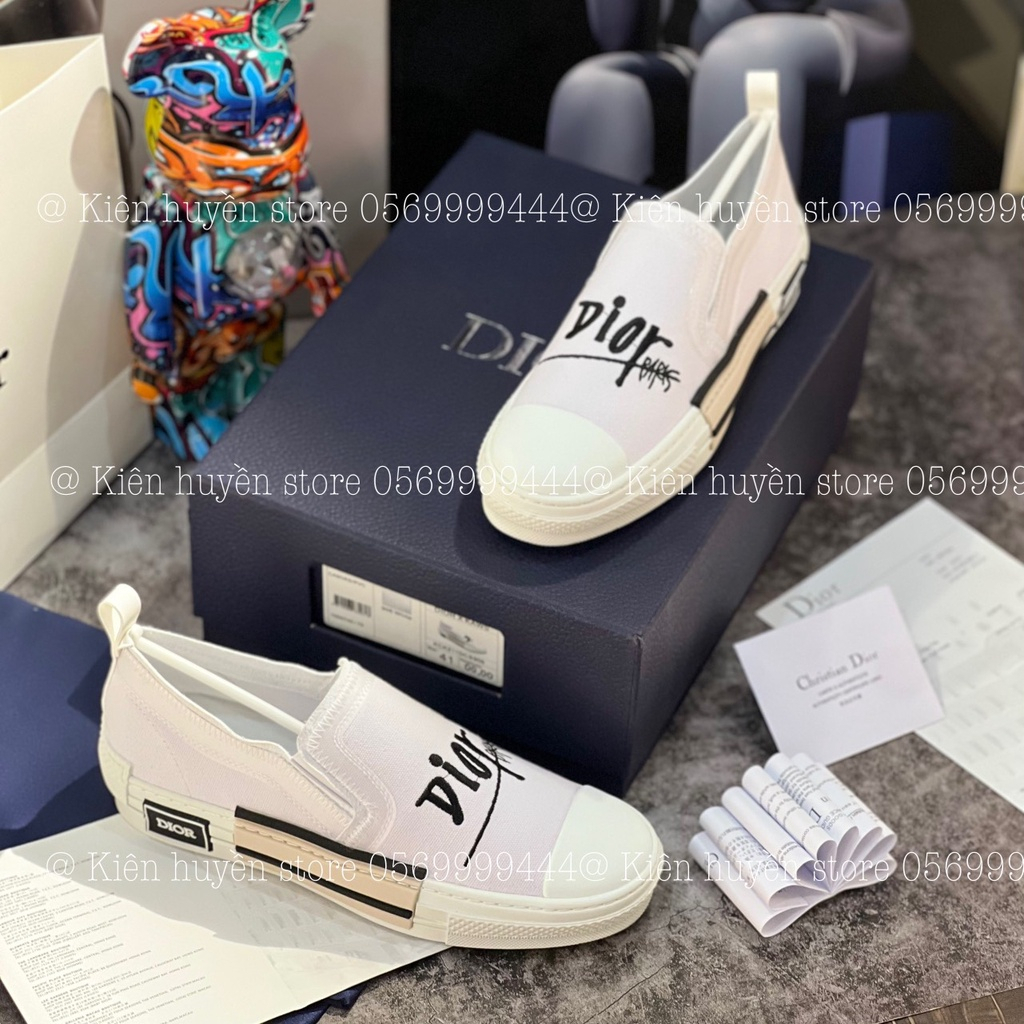 Dior B23 Slip On X Shawn Stussy White Sneakers Dior Slip-Ons Shoes In ...