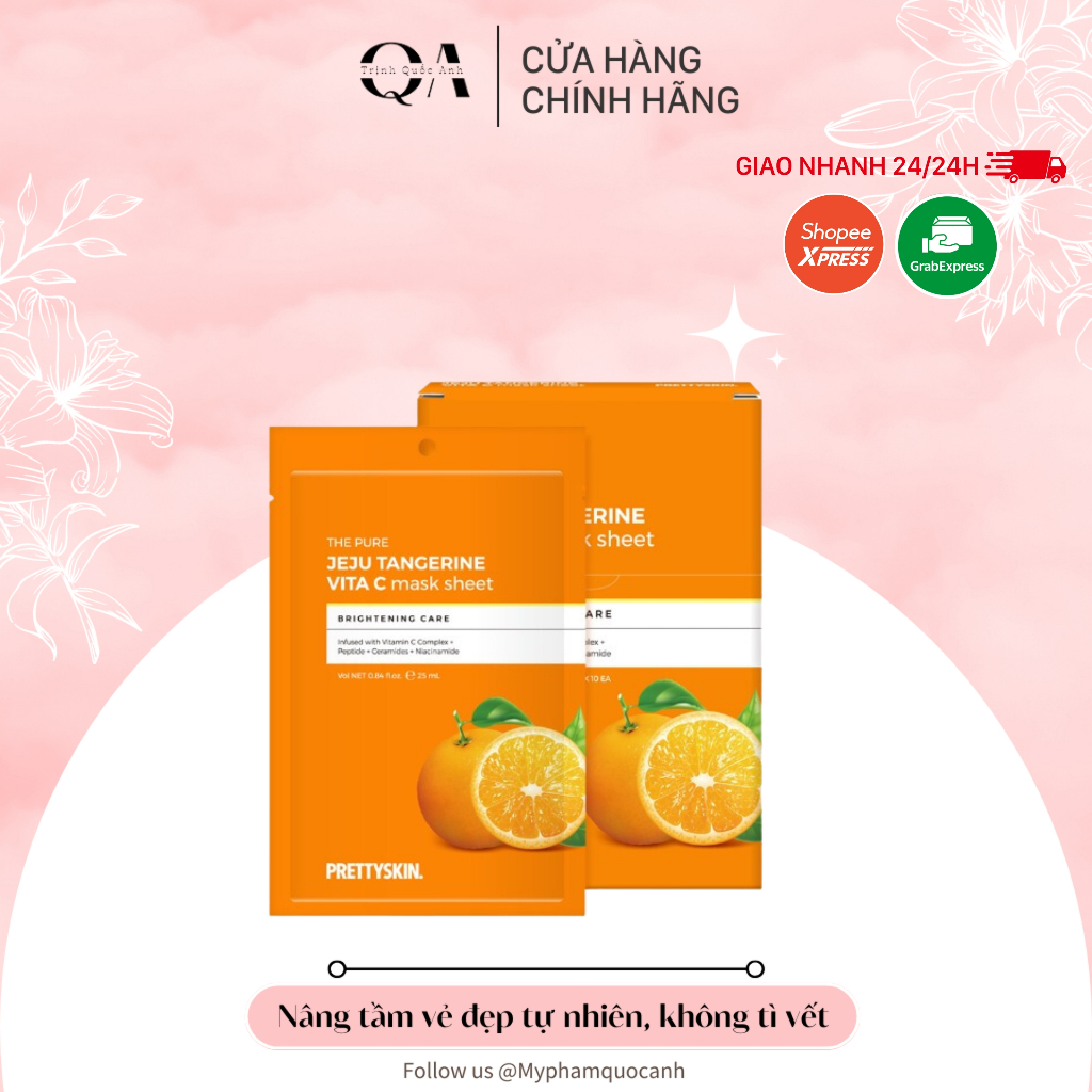 Vitamin C PrettySkin The Pure Jeju Tangerine VITA C Mask Sheet 25ml