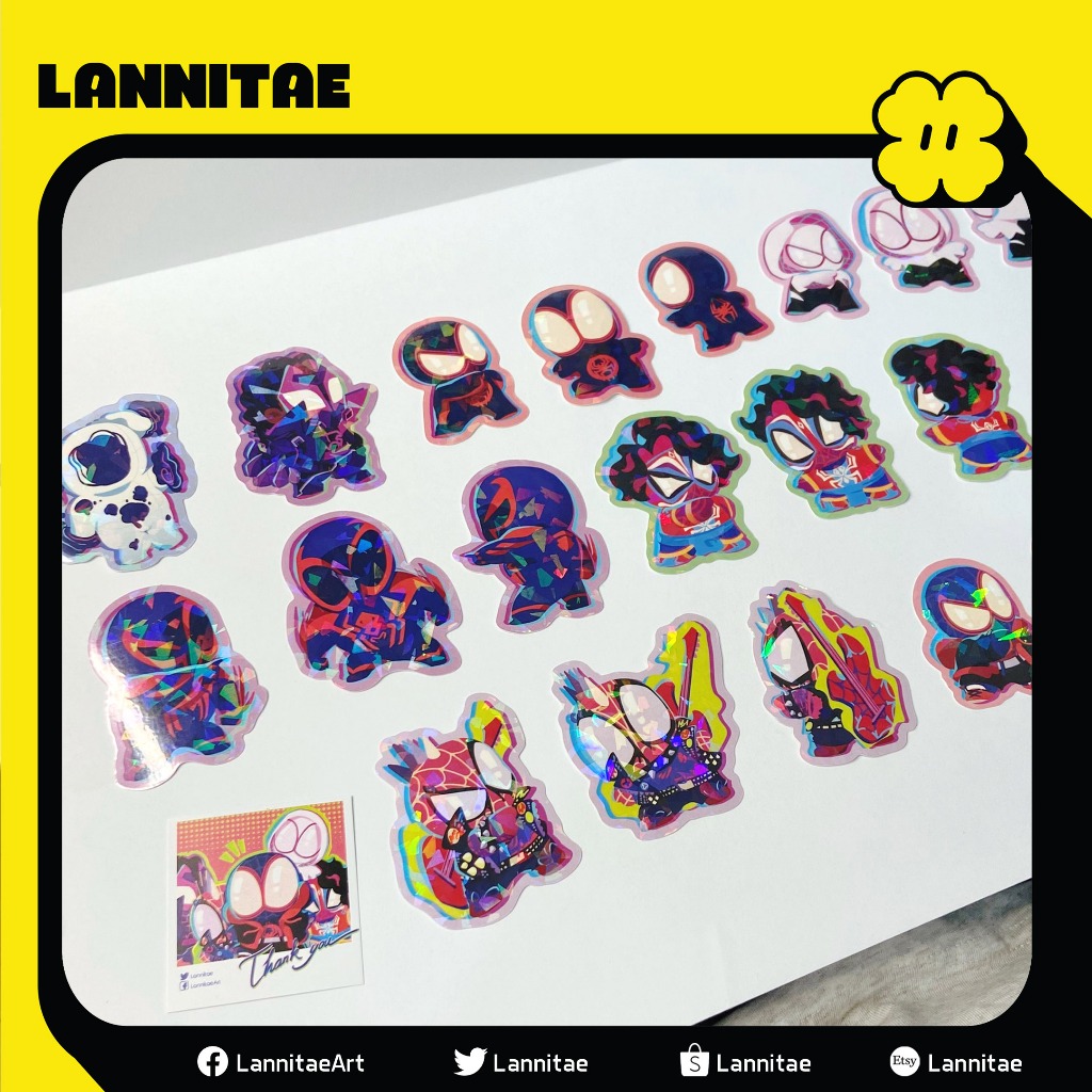 Sticker Spiderverse chibi character Sticker Multiverse spider rolled ...