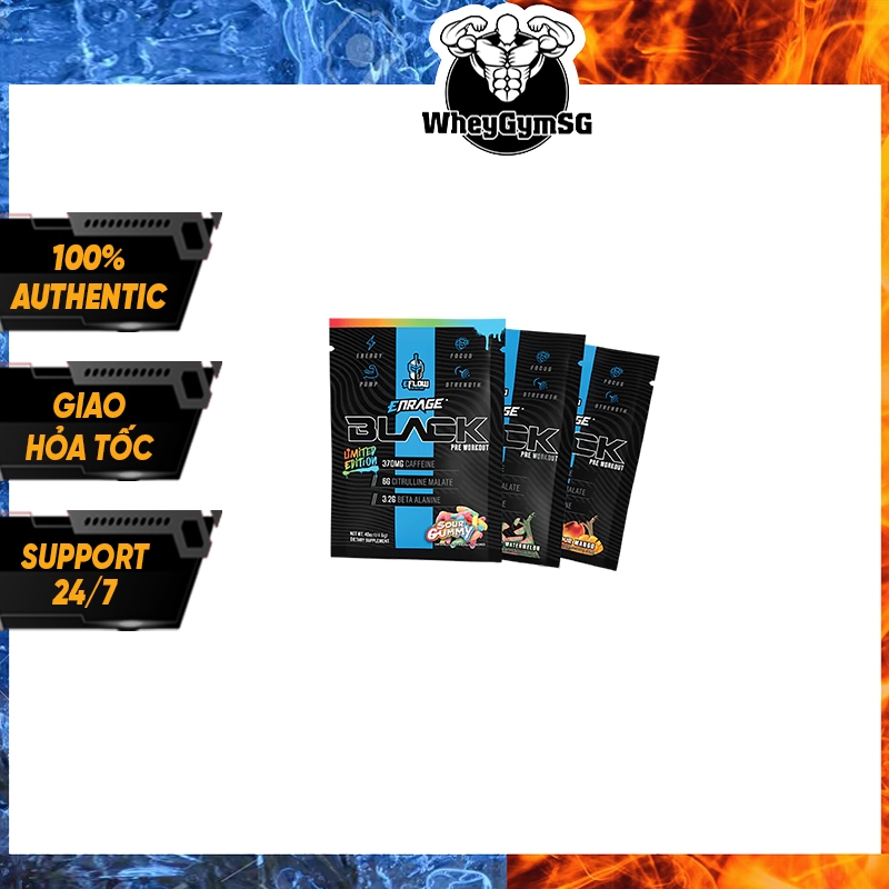 Sample Effect Low ENRAGE BLACK PRE WORKOUT 11.5Gram Replenishes