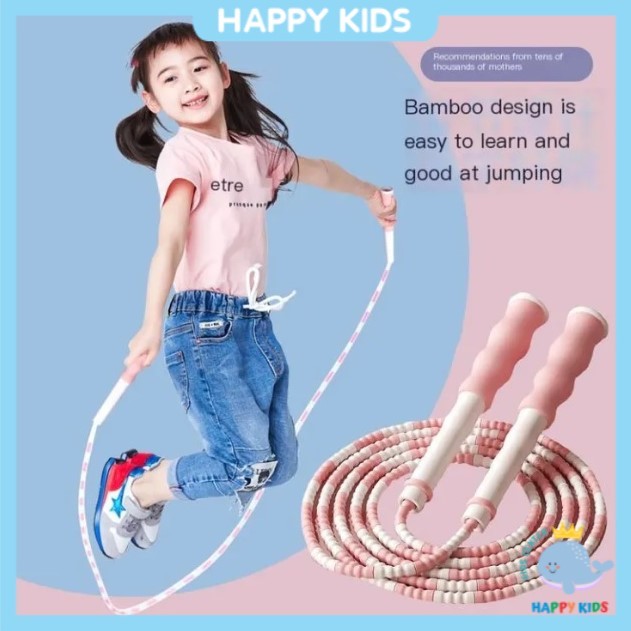 Happy KID rubber fitness jumping rope with adjustable length for ...