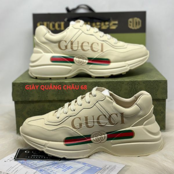 Gucci Rhyt0n Sneakers With Horizontal Red Horizontal Bands Increasing ...