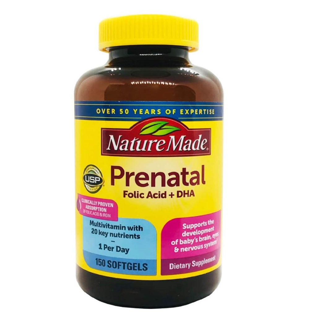 Nature Made Prenatal Folic Acid + DHA 150 Multivitamin, Mineral