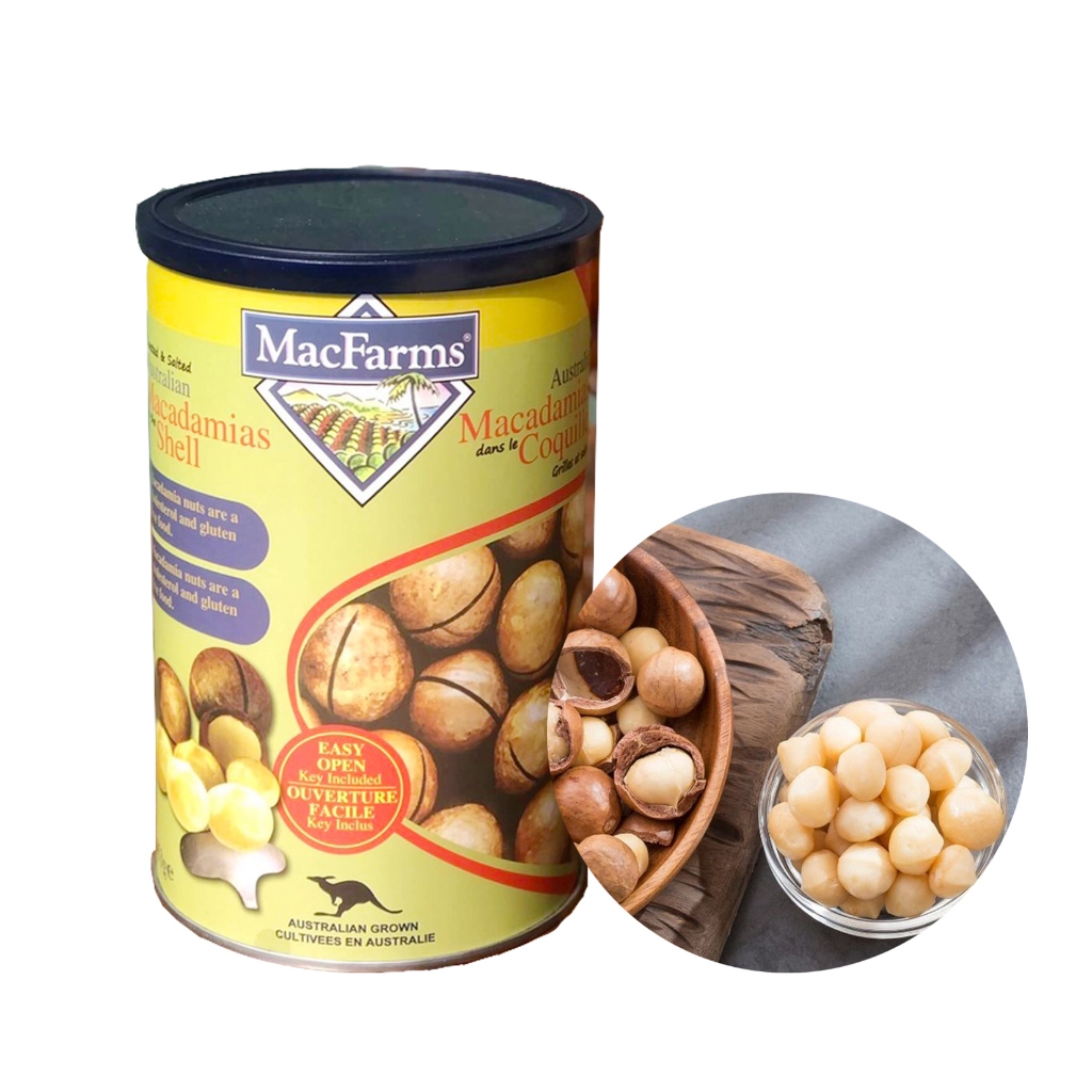 Macca Nuts Cracked MacFarms Roastes & Salted Macadamias in the Shell