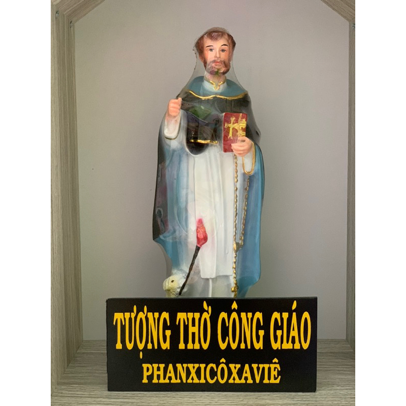 Statue of Saint Dominic (Holy Dominico) 30cm Gold Card - Francis Xavier ...