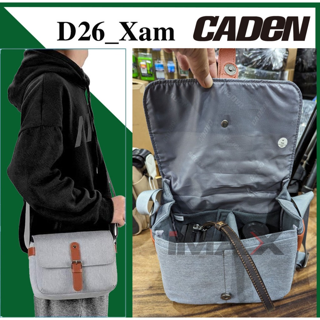 Caden Cwatcun D26 Camera Bag In Grey Shopee Malaysia