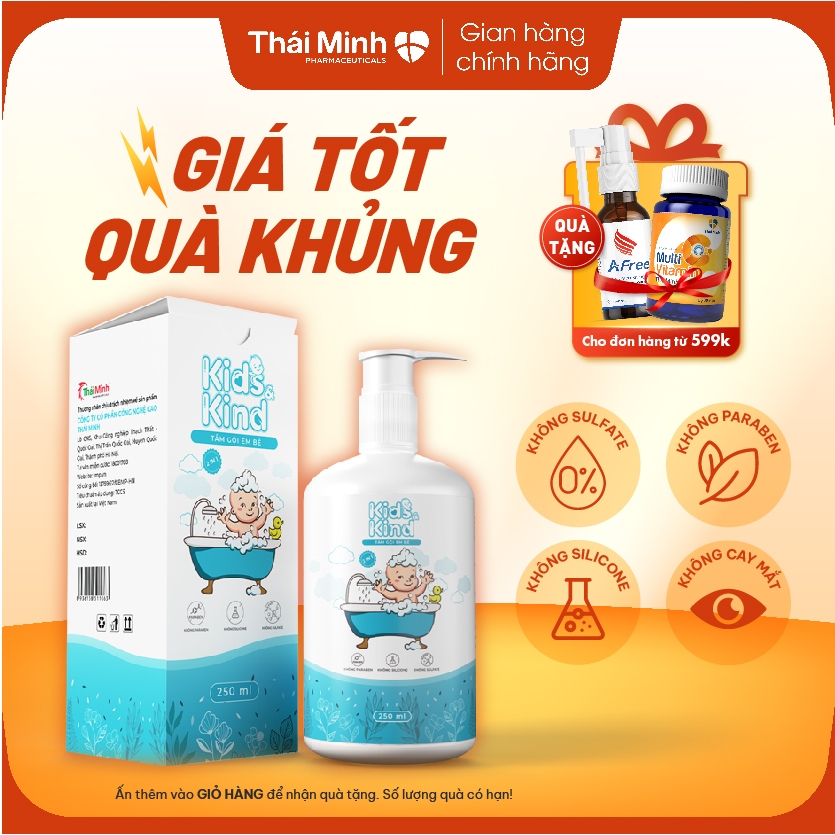 Kids& Baby Herbal Shower Gel &Kind Thai Minh Bath Shampoo 2in1 Safe
