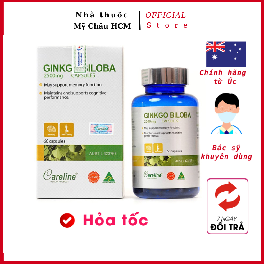 Ginkgo Biloba CareLine Australian Brain Supplement 2500mg Supports