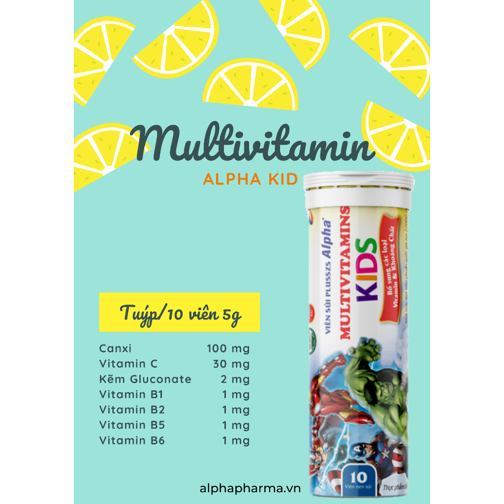 Multivitamins Alpha + KID Effervescent Tablets For Children From 5