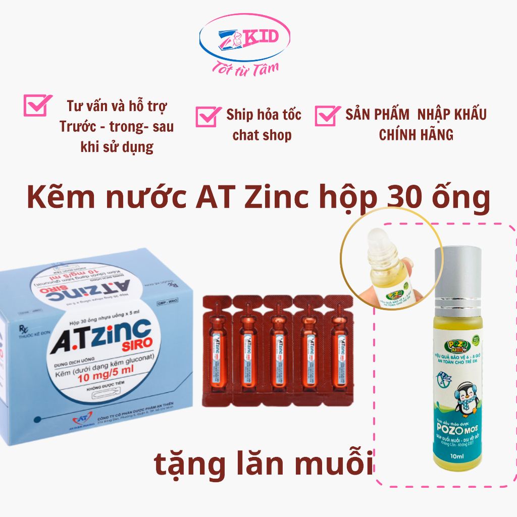 A.tzinc High Dose Zinc Syrup, Zinc Tube Solution To Support Diarrhea