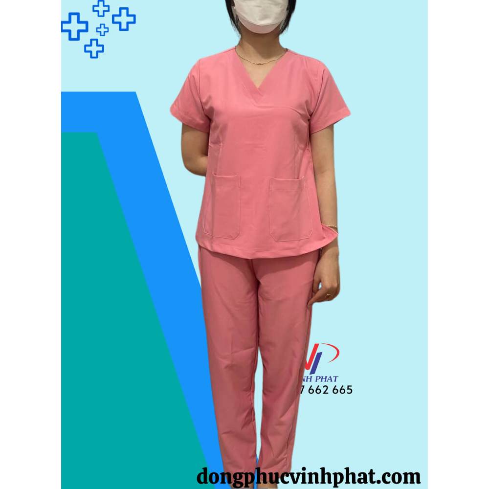 Pink Scrubs Set For Doctors, Room Clothing, Surgery, High Quality