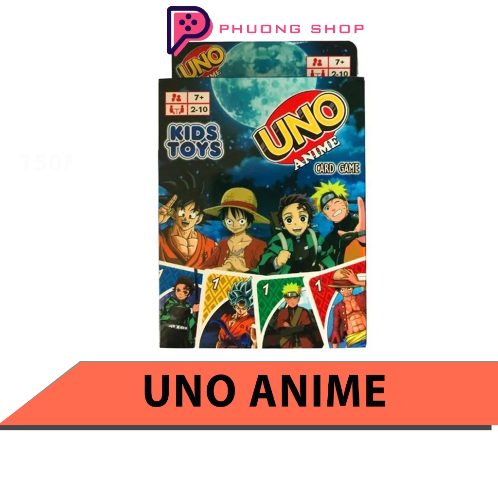 Uno Anime NEW One Piece, Naruto, Dragon Ball, Demon Kill Game Card Set