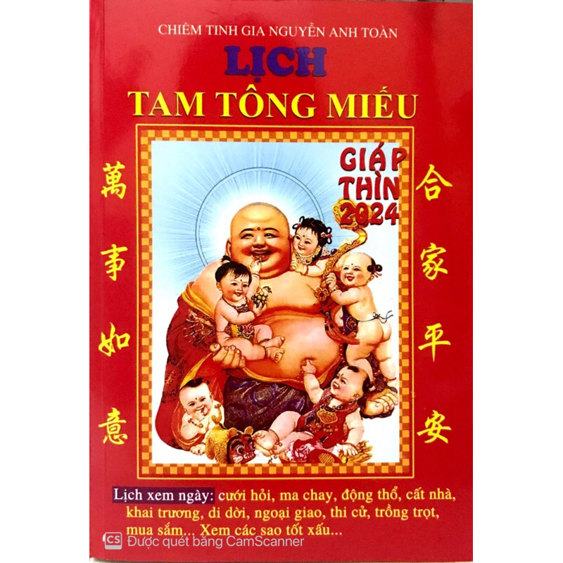 Books Calendar Tam Tong Mieu Giap Calendar 2024 (At Gia Nguyen Anh