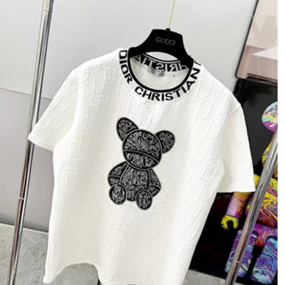 Louis Vuitton Logo Teddy Bear Luxury Brand T-Shirt For Men Women in 2023