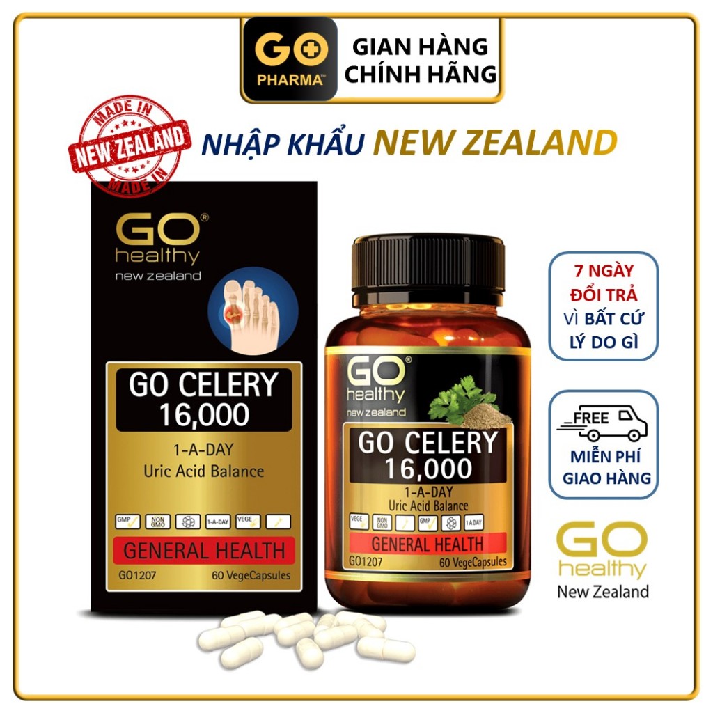 Go Healthy GO CELERY 16000 New Zealand Gout Tablets Help Reduce uric ...