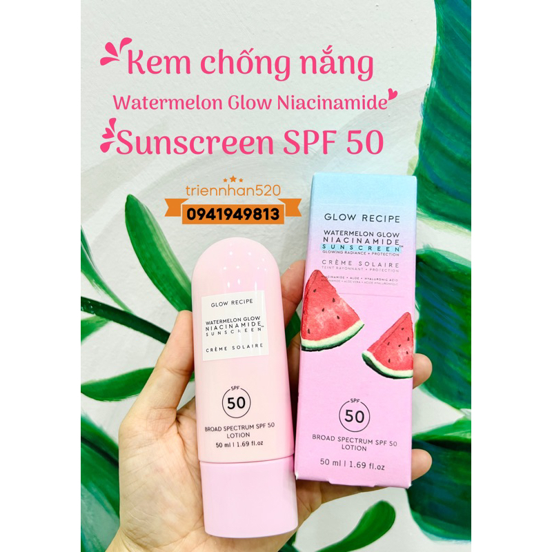 (Date 7 / 2025) Glow Recipe Watermelon Glow Niacinamide Sunscreen SPF50