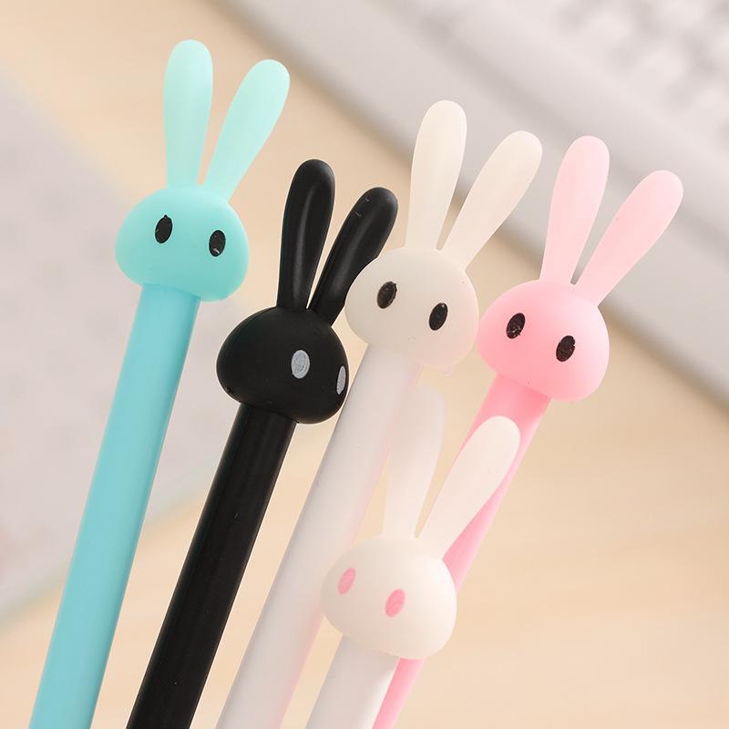 Super cute black ink rabbit-shaped gel pen (4 colors) | Shopee Malaysia