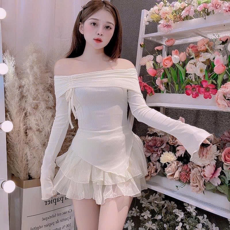 Set Off Shoulder Flat Shoulder Pointed Flap Long Sleeve Drawstring ...