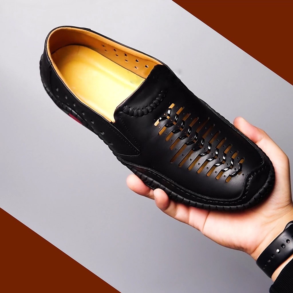 Men's Luxury Cowhide Top Layer Loafers With Rubber Sole | Dress Shoes
