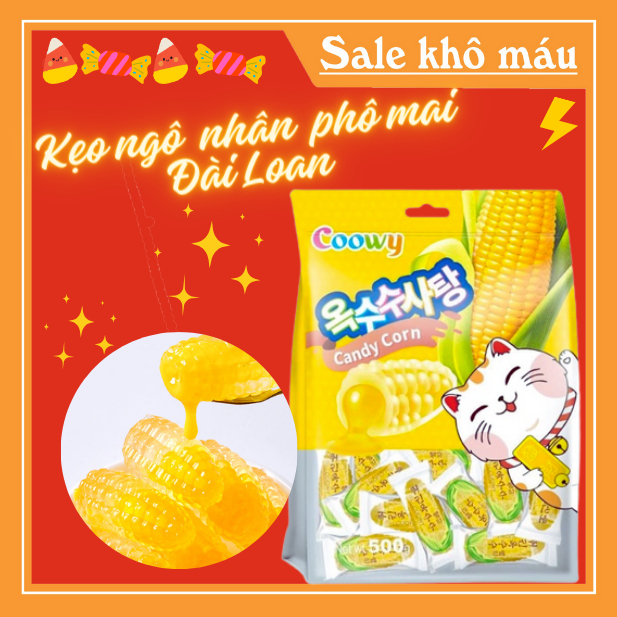 Transparent Corn Marshmallows Filled With Cheese Flowing Coowy Candy Corn Taiwan 500g Bag