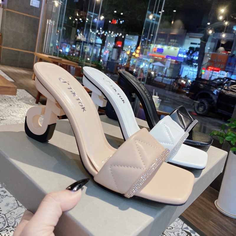 Horizontal Strap Sandals With TIKTOK Heels Shopee Malaysia