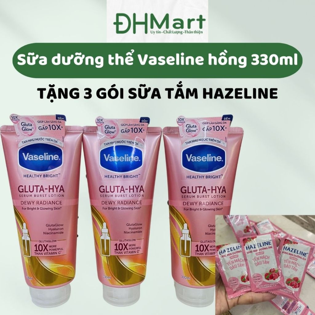 Vaseline Healthy Bright Gluta-Hya Pink Body Lotion Helps Brighten Skin ...