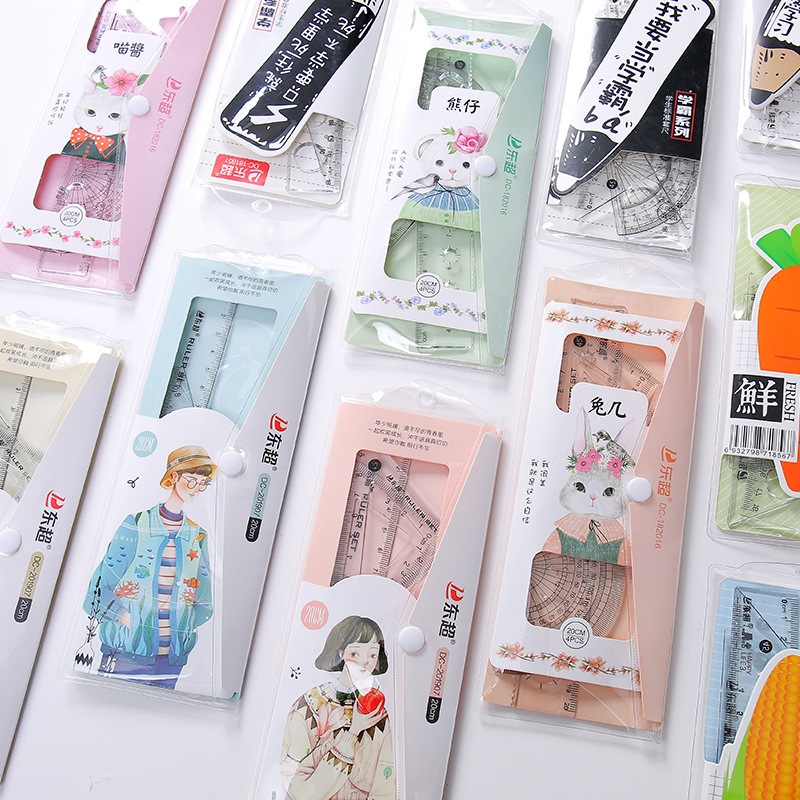 Extreme 4-Piece Ruler Set, 1 Degree Ruler, 2 eke, 1 20cm Ruler For ...