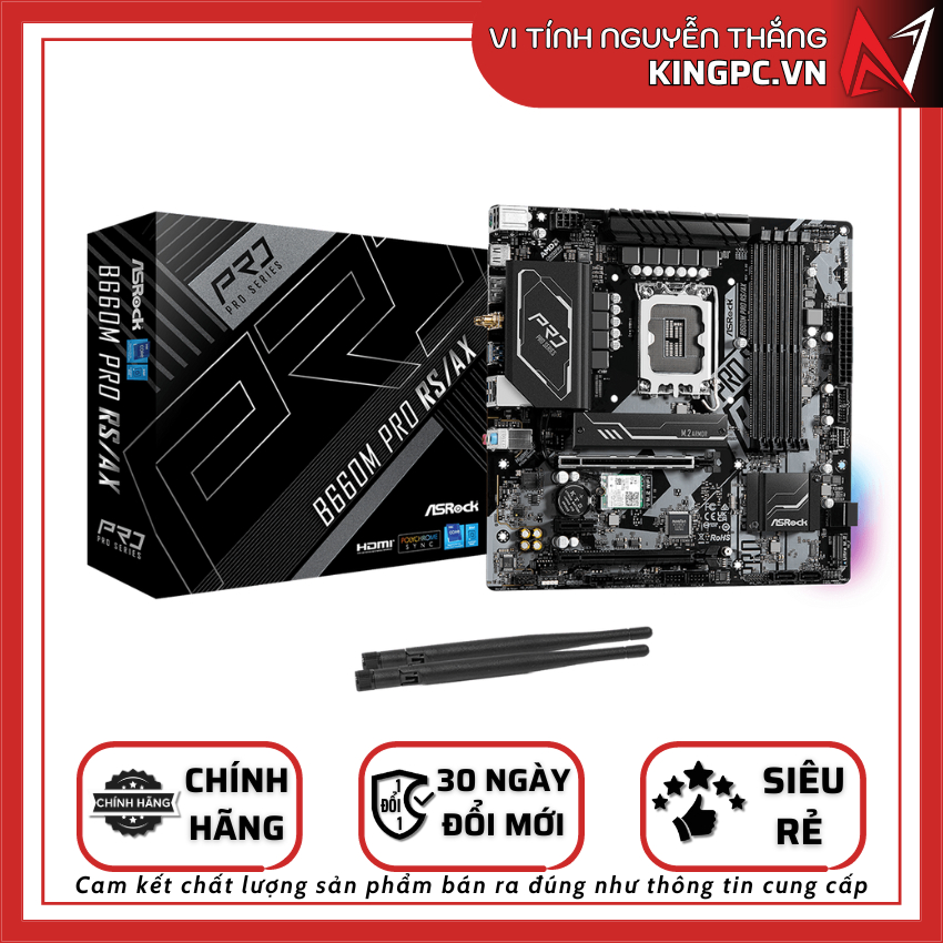 Mainboard Motherboard ASRock B660M Pro RS / DDR4 (Wifi + Bluetooth