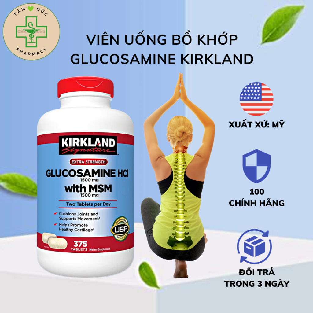 Glucosamine HCL 1500mg Oral Tablet With MSM 1500mg Kirkland Strong