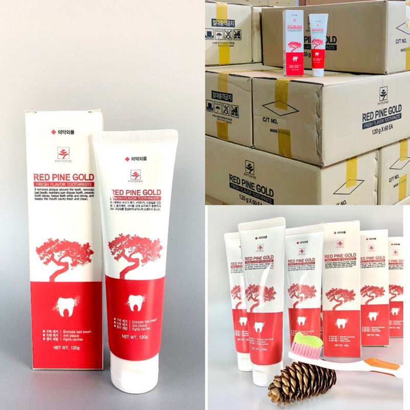 Genuine Korean RED PINE GOLD Toothpaste 120ml (RED PINE GOLD) | Shopee ...