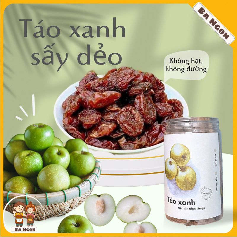 Dried Green Apples Natural Sweet And Sour Unsweetened Rustic Dried