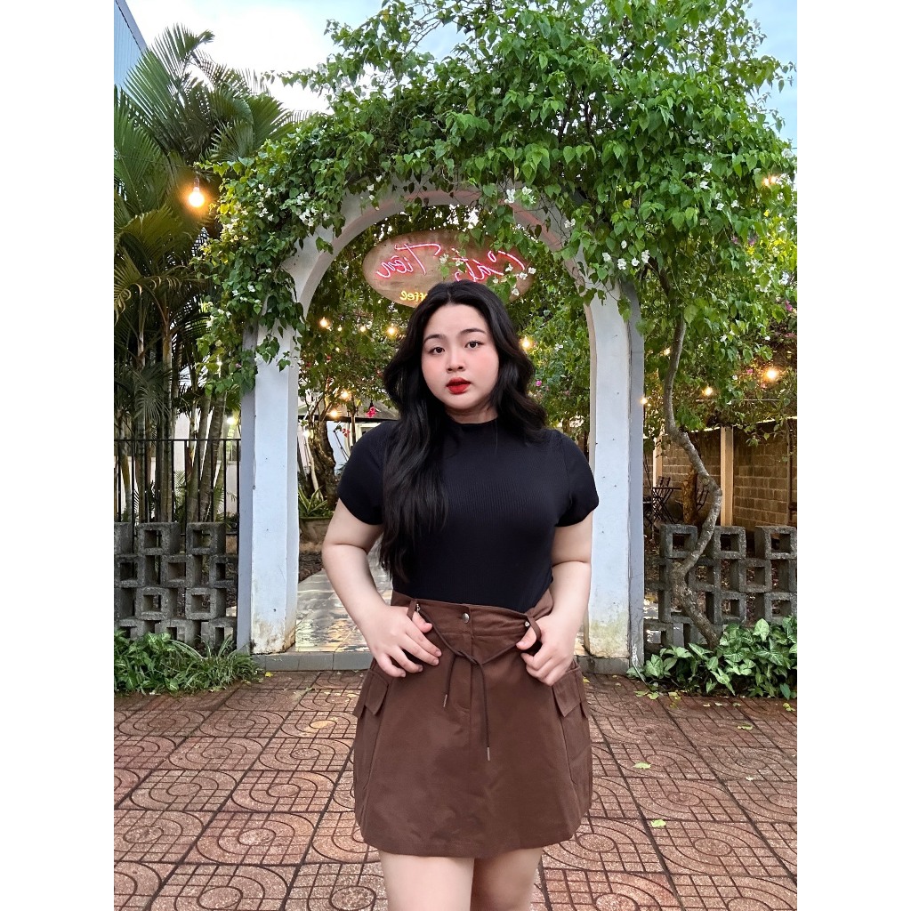 Khaki plus size a line skirt hotsell