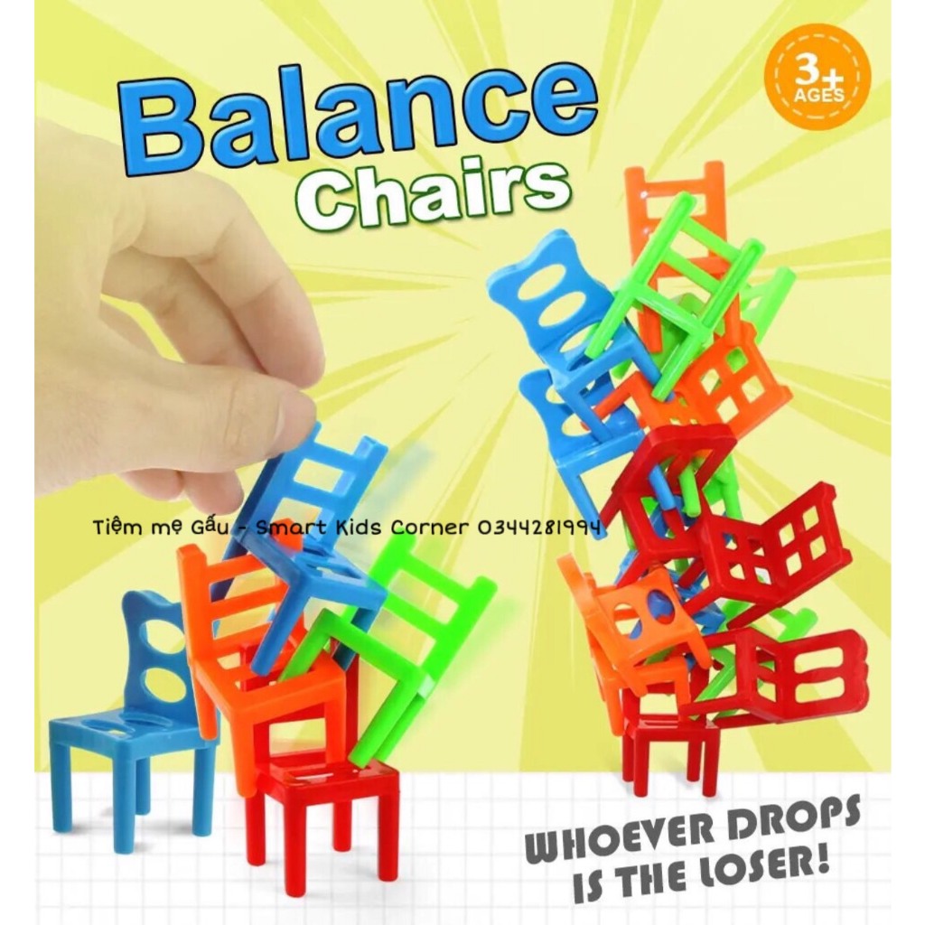 (Beautiful Type With Box) Balanced Chair Stack Game Stacking
