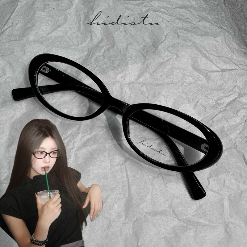 Black Oval Frame Glasses Style Y2k Suitable For Average Face Shapes Large Medium Small And 6153