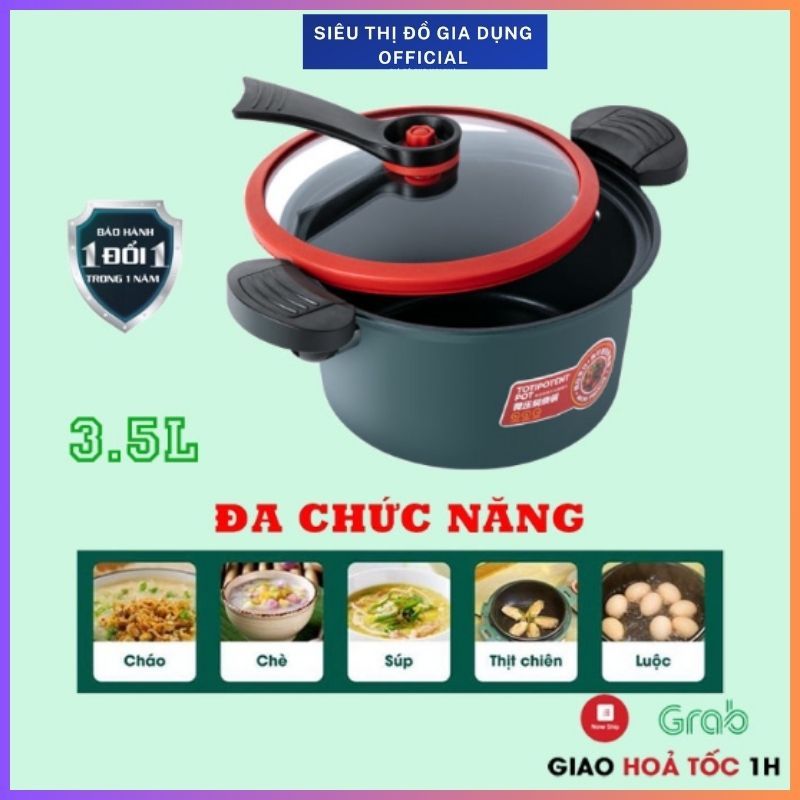 Pressure Cooker, Porridge Stew, 3.5L MultiPurpose Fish Storage For Induction Cooker, gas Stove