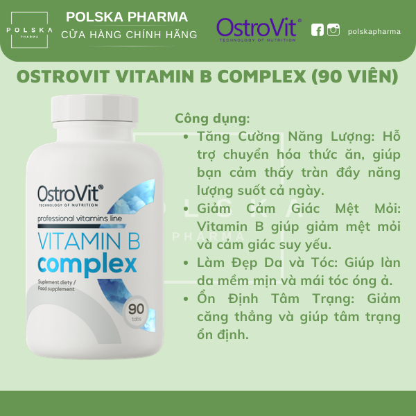 [Genuine] Ostrovit Vitamin B Complex (90 Tablets) - Support Hair & Skin ...