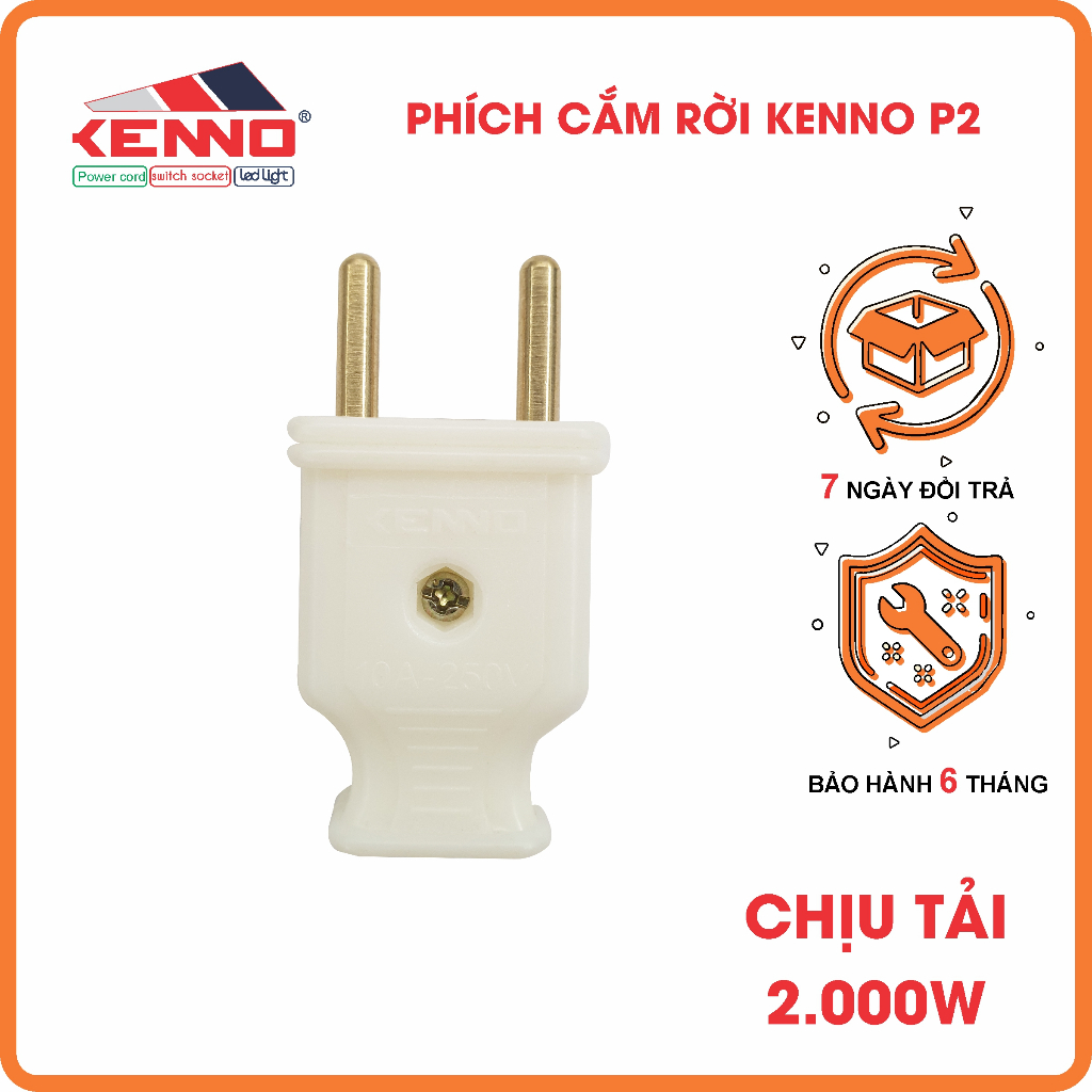 Kenno 2000W load-bearing plug, white, 4.5mm pin | Shopee Malaysia