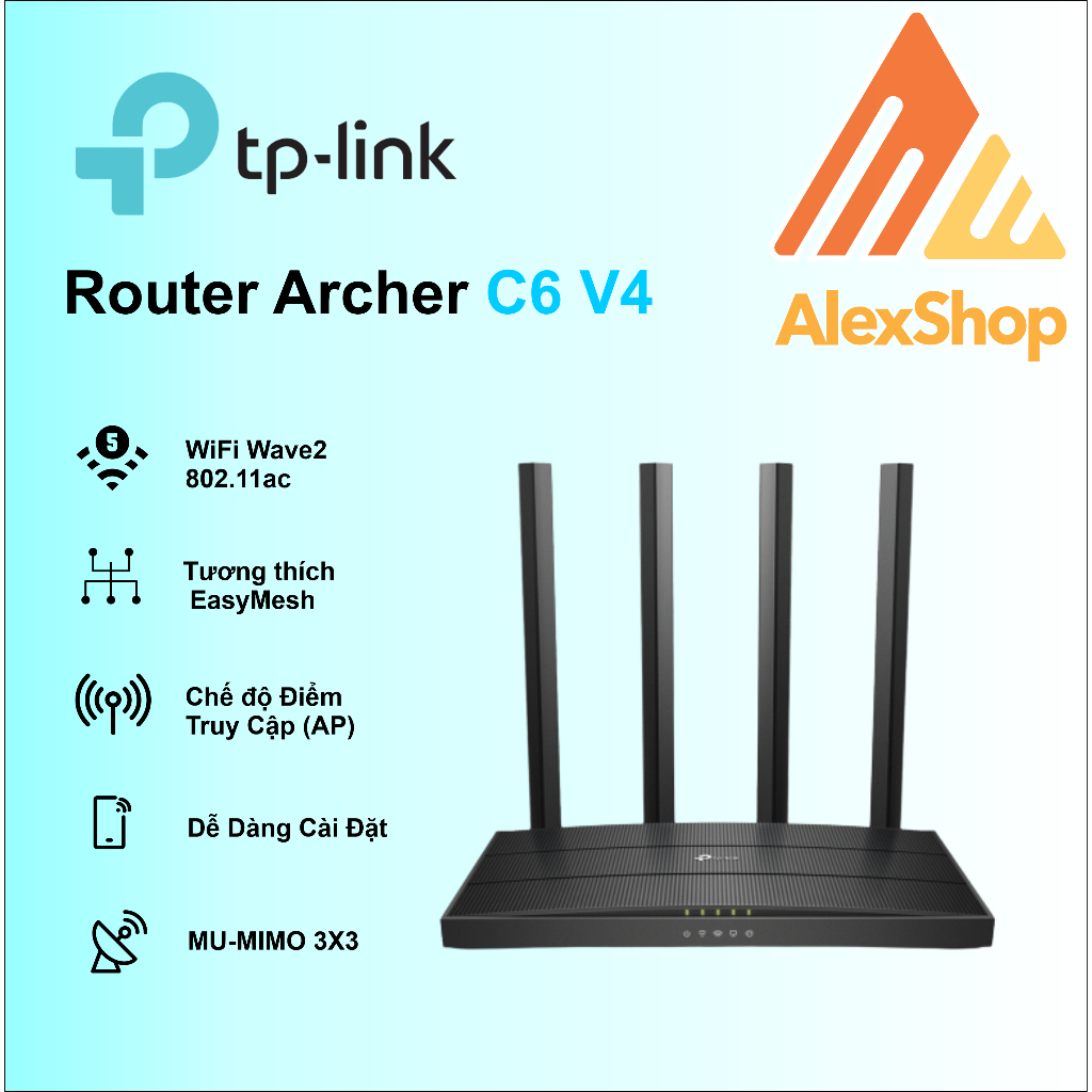 Tp-link Archer C6-V4 Wireless Transmitter AC1200 Standard (Gigabit, MU ...