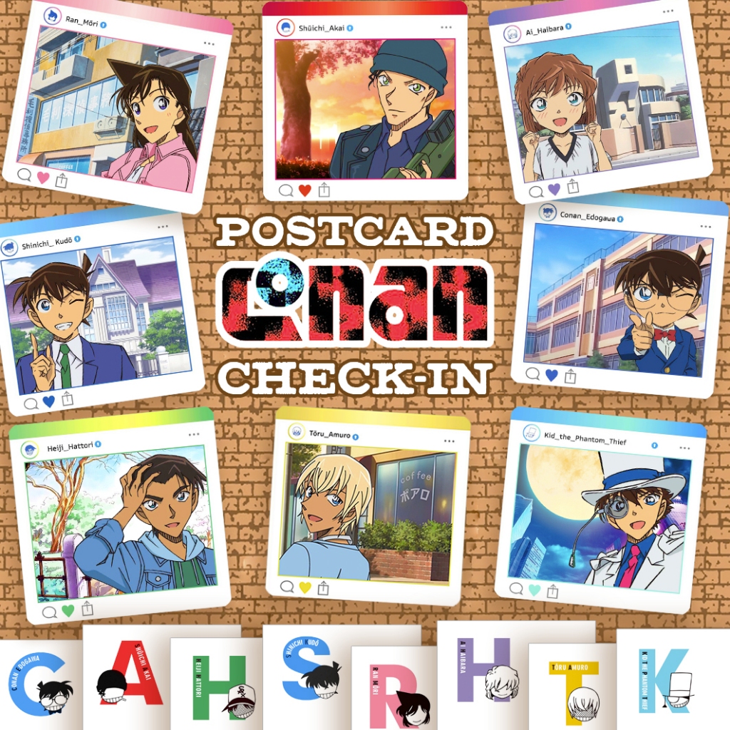 Postcard With Many Corners Of CONAN CHECK-IN Models - POSTCARD ANIME ...