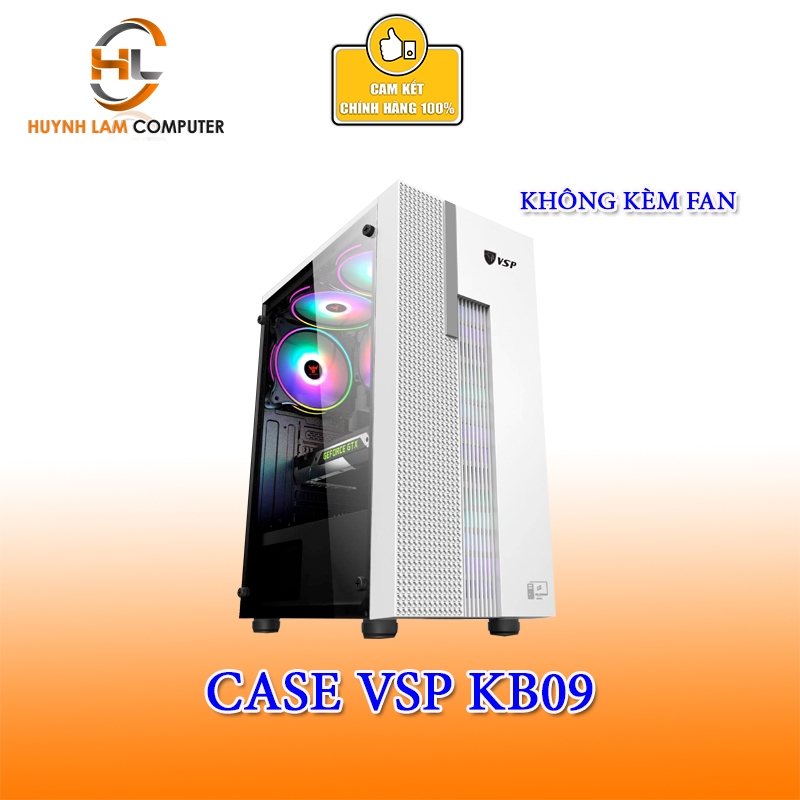 Case VSP KB09 Computer Case [WHITE] Tempered Glass Gaming (Fan Not ...