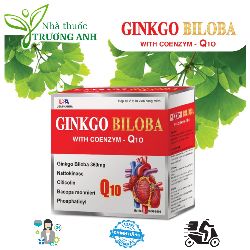Ginkgo BILOBA COENZYME Q10 Brain Supplements 360MG Red. Increases