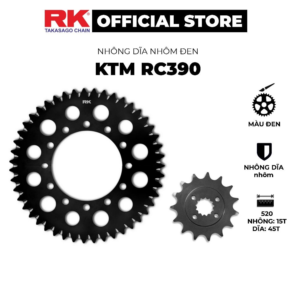 Rk Takasago chain sprocket for KTM RC 390 large displacement bike
