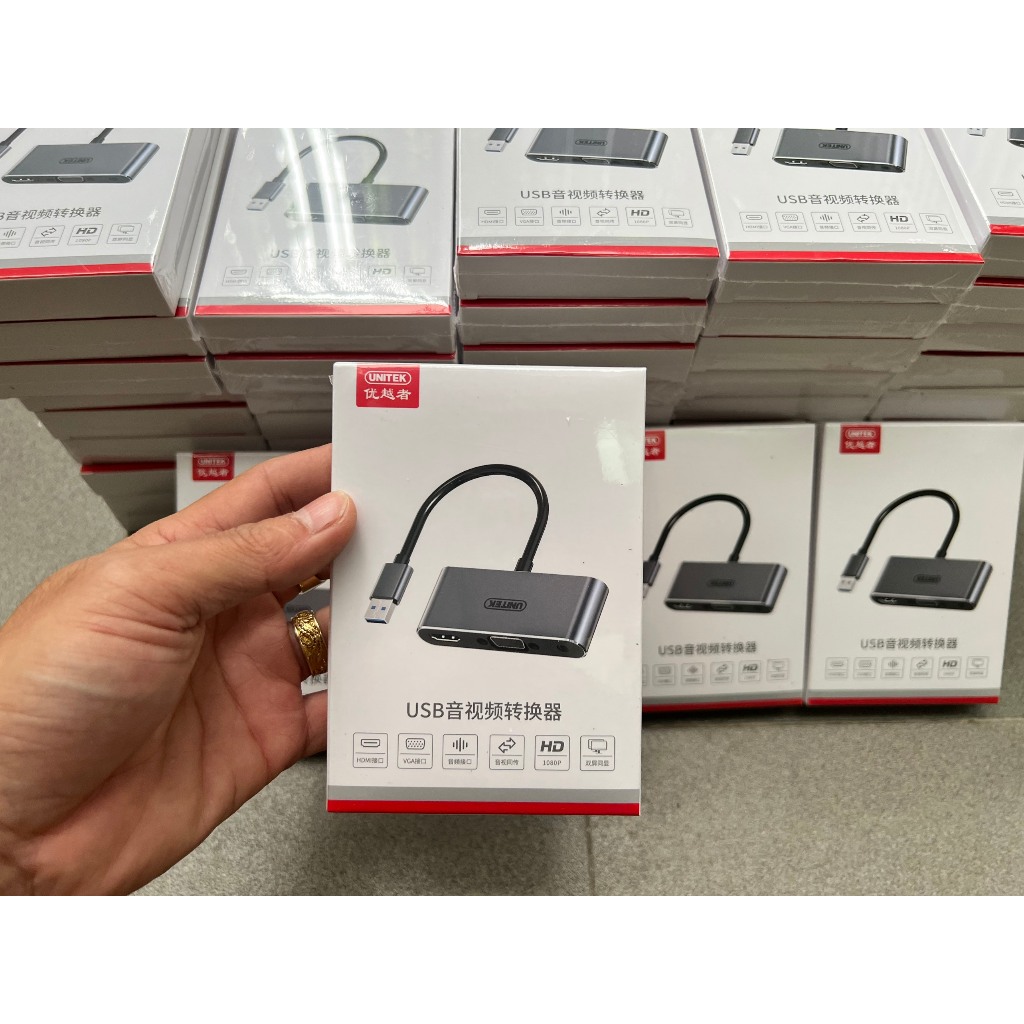 Usb2.0/3.0 cable to HDMI, VGA, 3.5 AUDIO port, Unitek brand, Model