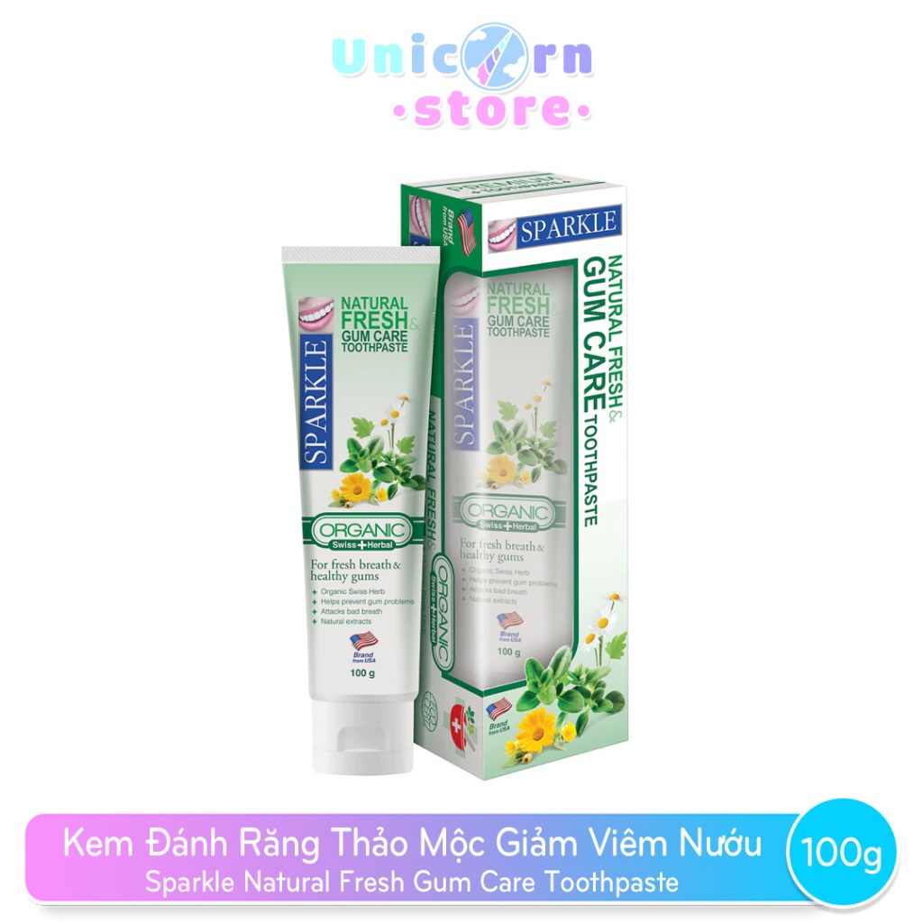 Sparkle Natural Fresh Gum Care Toothpaste Gingivitis Reducing