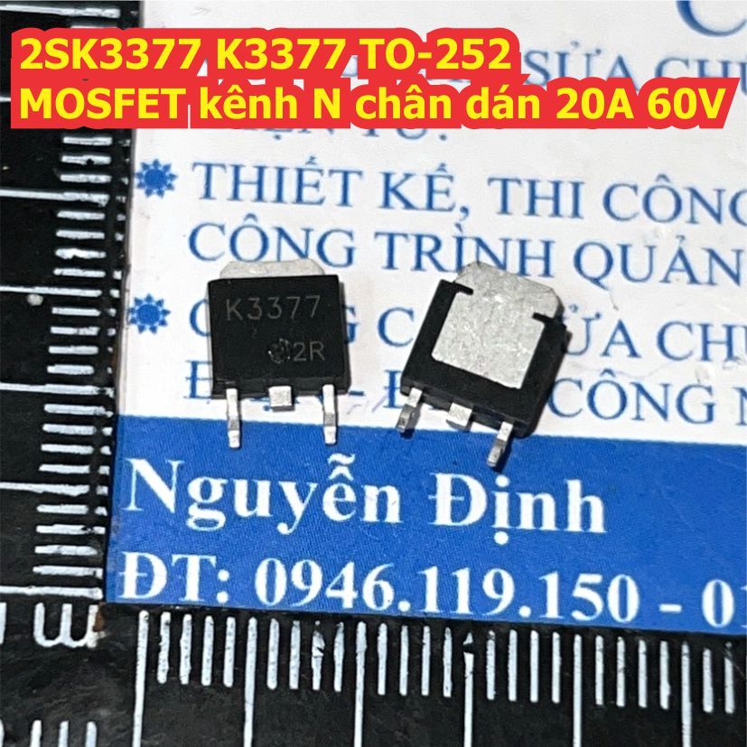 5pcs 2SK3377 K3377 3377 TO-252 N-channel MOSFET pin 20A 60V kde9588 ...