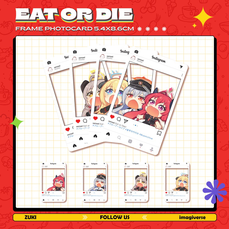Blue Archive game photocard frame set (EATorDIE Ver.) | Shopee Malaysia