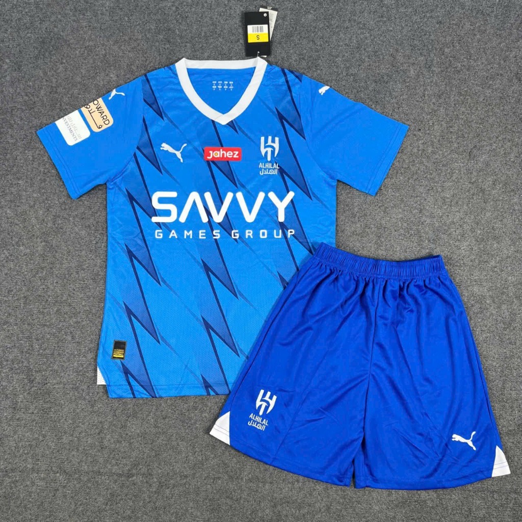 Al HILAL soccer clothes set in blue field 2024 FEX Thai highend