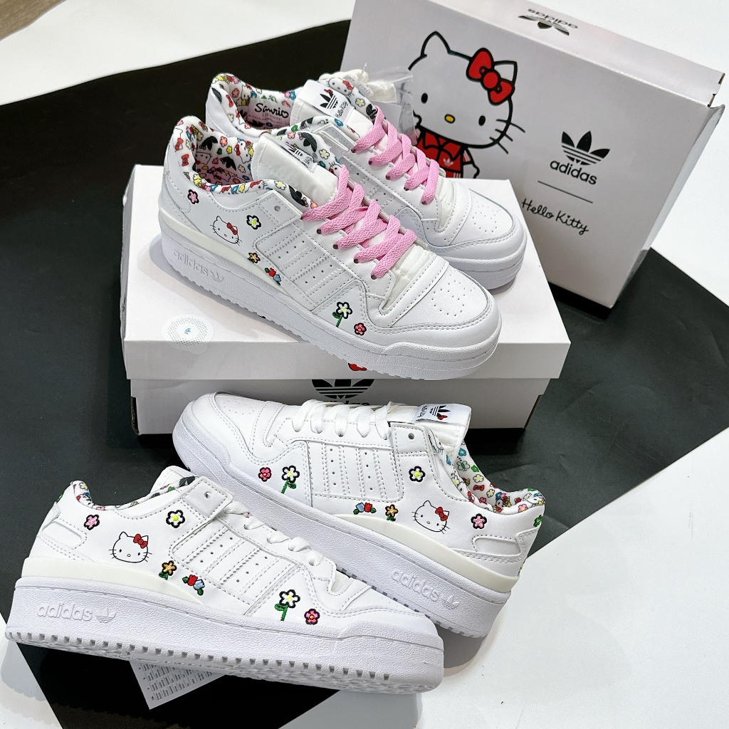 Adidas originals x hello kitty juniors' forum cloud white / cloud white ...